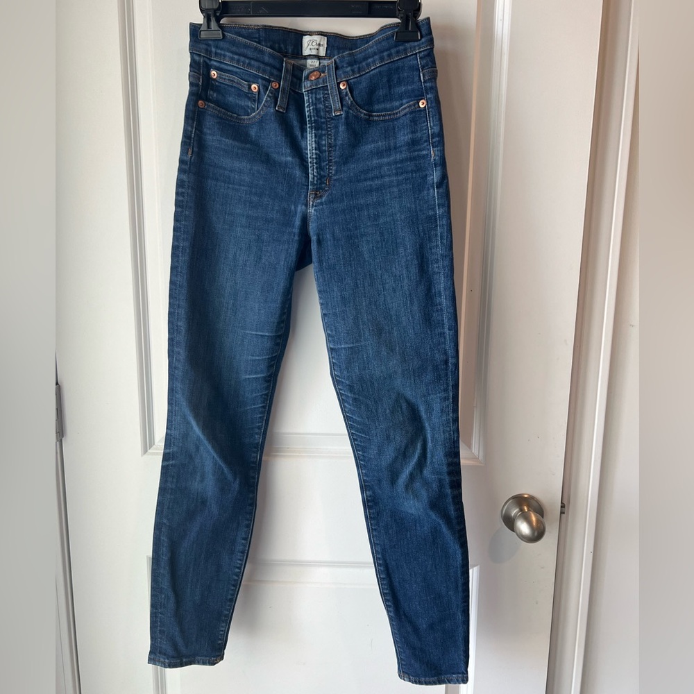 J. Crew Dark Blue toothpick Jeans. Size 27